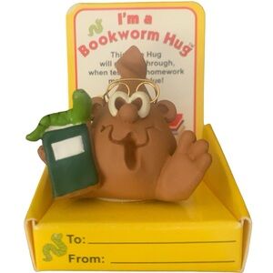 1996 Vintage The Hug Factory “I’m A Bookworm Hug” Collectible Figurine